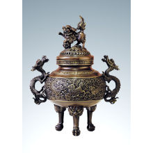 Escultura oriental da estátua Kylin Censer Escultura Bronze Tpxl-001